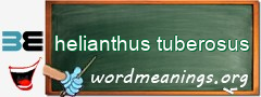 WordMeaning blackboard for helianthus tuberosus